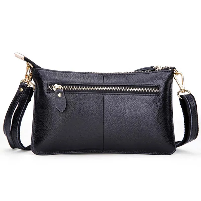 Genuine Leather Women Clutch Cowhide Envelope Organizer Purse