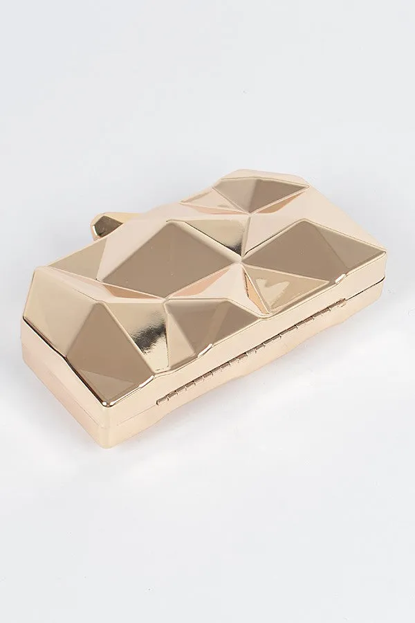 Get Your Trend On Metallic Gold Asymmetrical Clutch