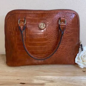 Giani Bernini Brown Croc Dome Satchel