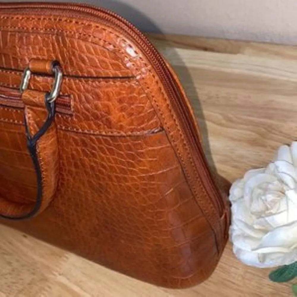 Giani Bernini Brown Croc Dome Satchel