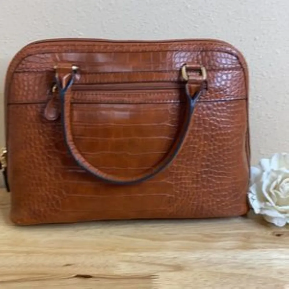 Giani Bernini Brown Croc Dome Satchel
