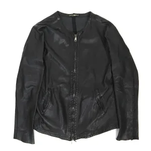 Giorgio Brato Collarless Leather Jacket Size 52