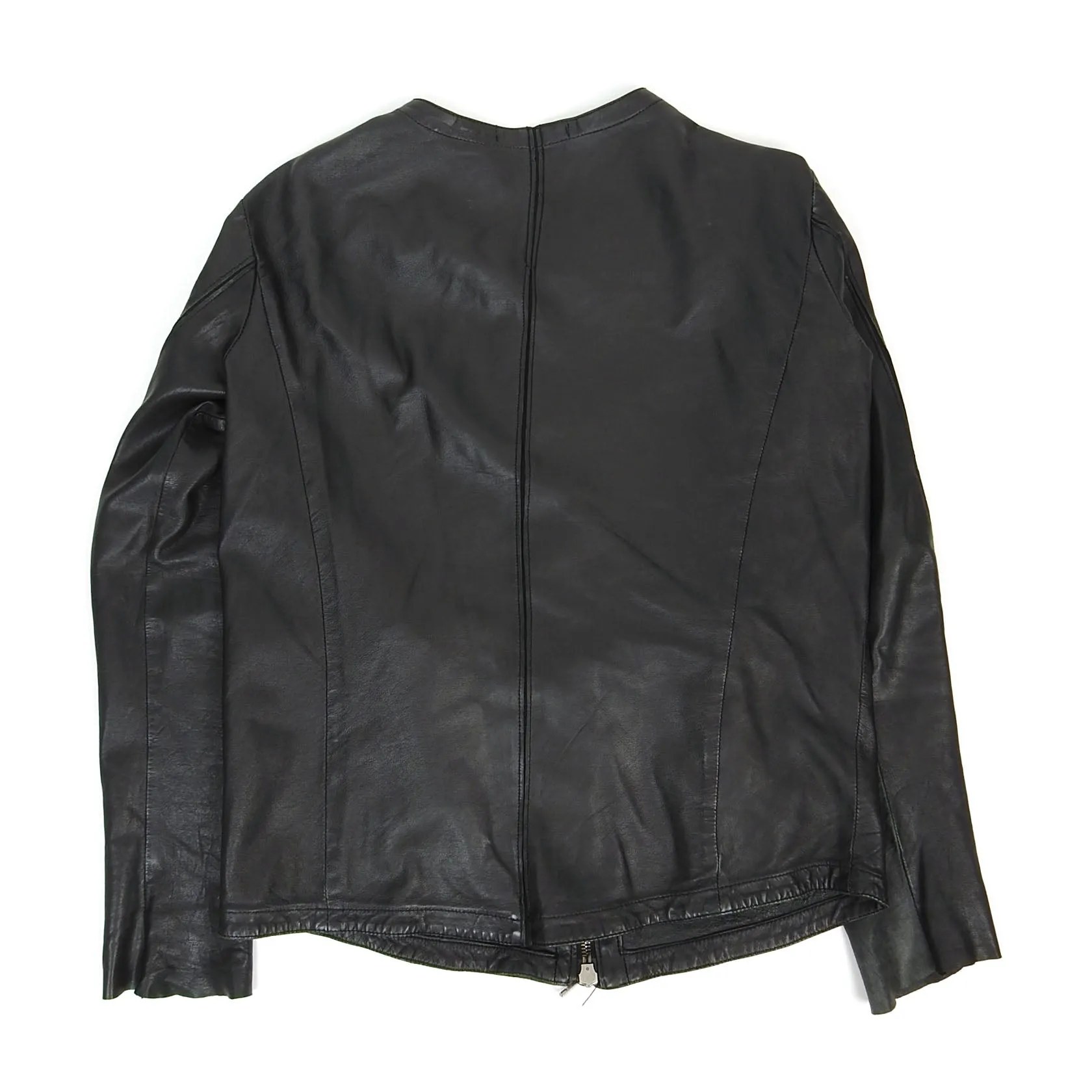 Giorgio Brato Collarless Leather Jacket Size 52