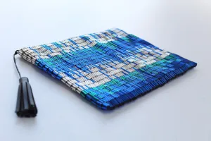 Glass Bead Flapper Clutch - BLUE