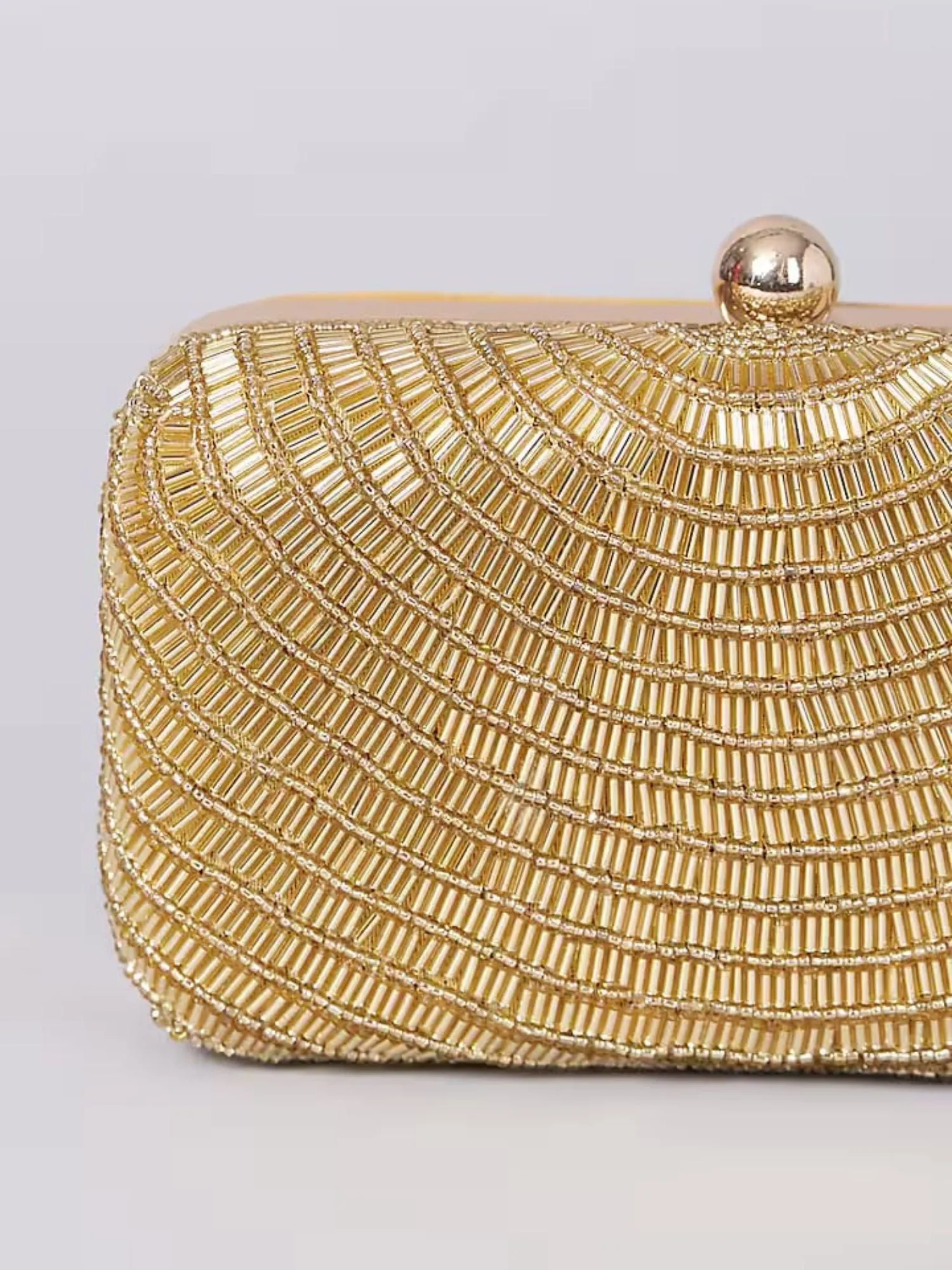 Gold Beaded Clutch