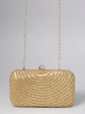 Gold Beaded Clutch