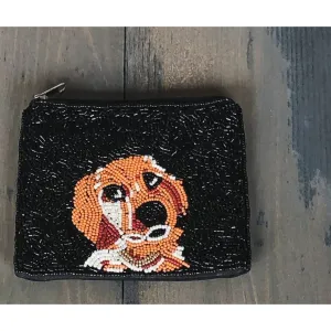 Golden Retriever Dog Mom Seed Beaded Coin Purse.