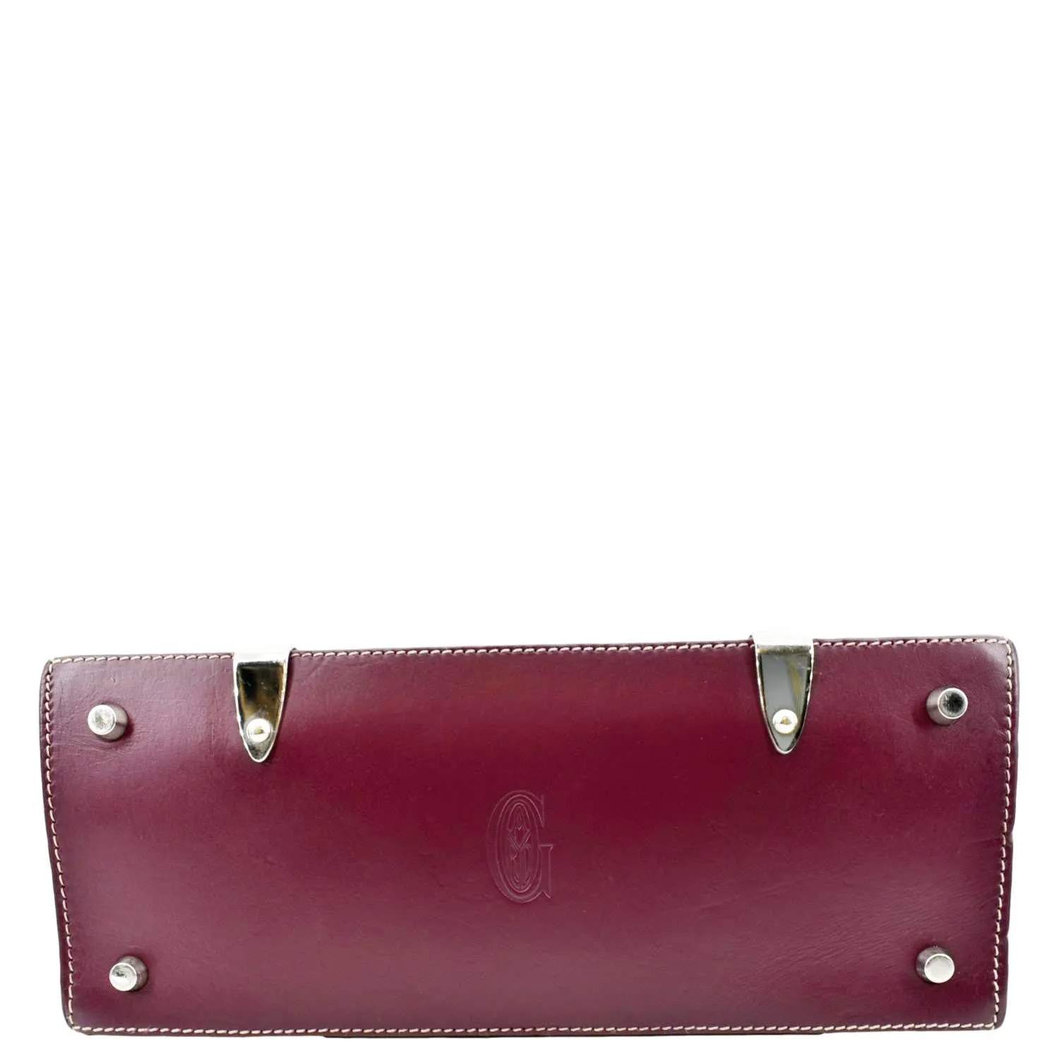 GOYARD Saigon Chevron Print Coated Canvas Top Handle Satchel Bag Burgundy