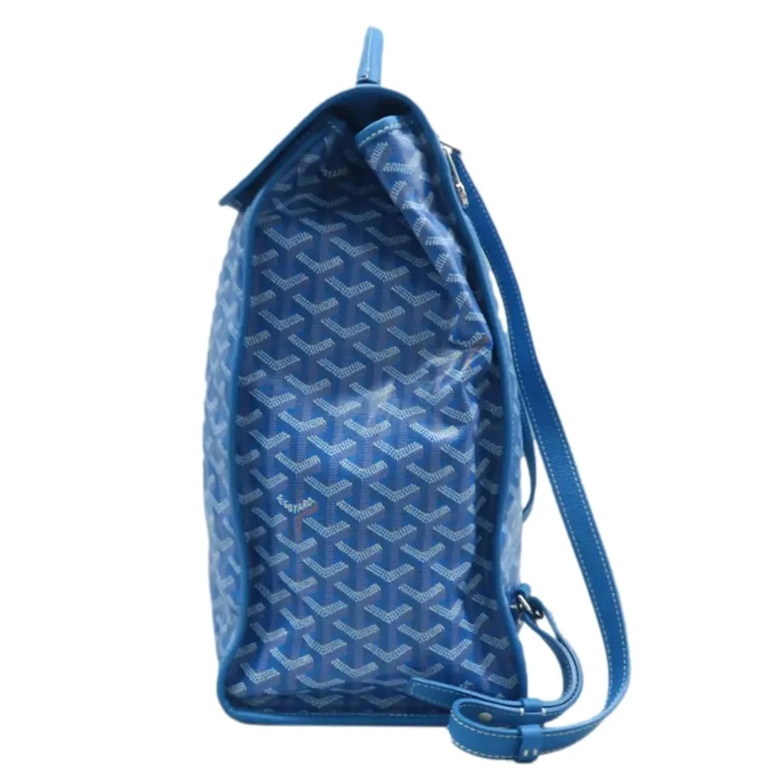 GOYARD Saint Leger Chevron Print Canvas Backpack Sky Blue