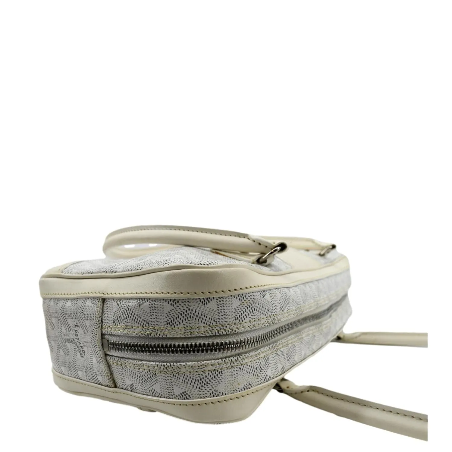 GOYARD Saint Martin Chevron Print Coated Canvas Shoulder Bag White