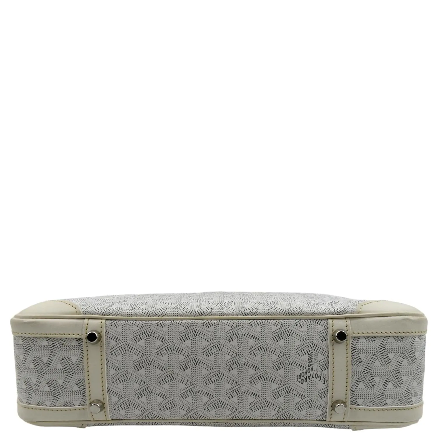 GOYARD Saint Martin Chevron Print Coated Canvas Shoulder Bag White