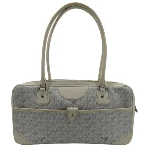 GOYARD Saint Martin Chevron Print Coated Canvas Shoulder Bag White