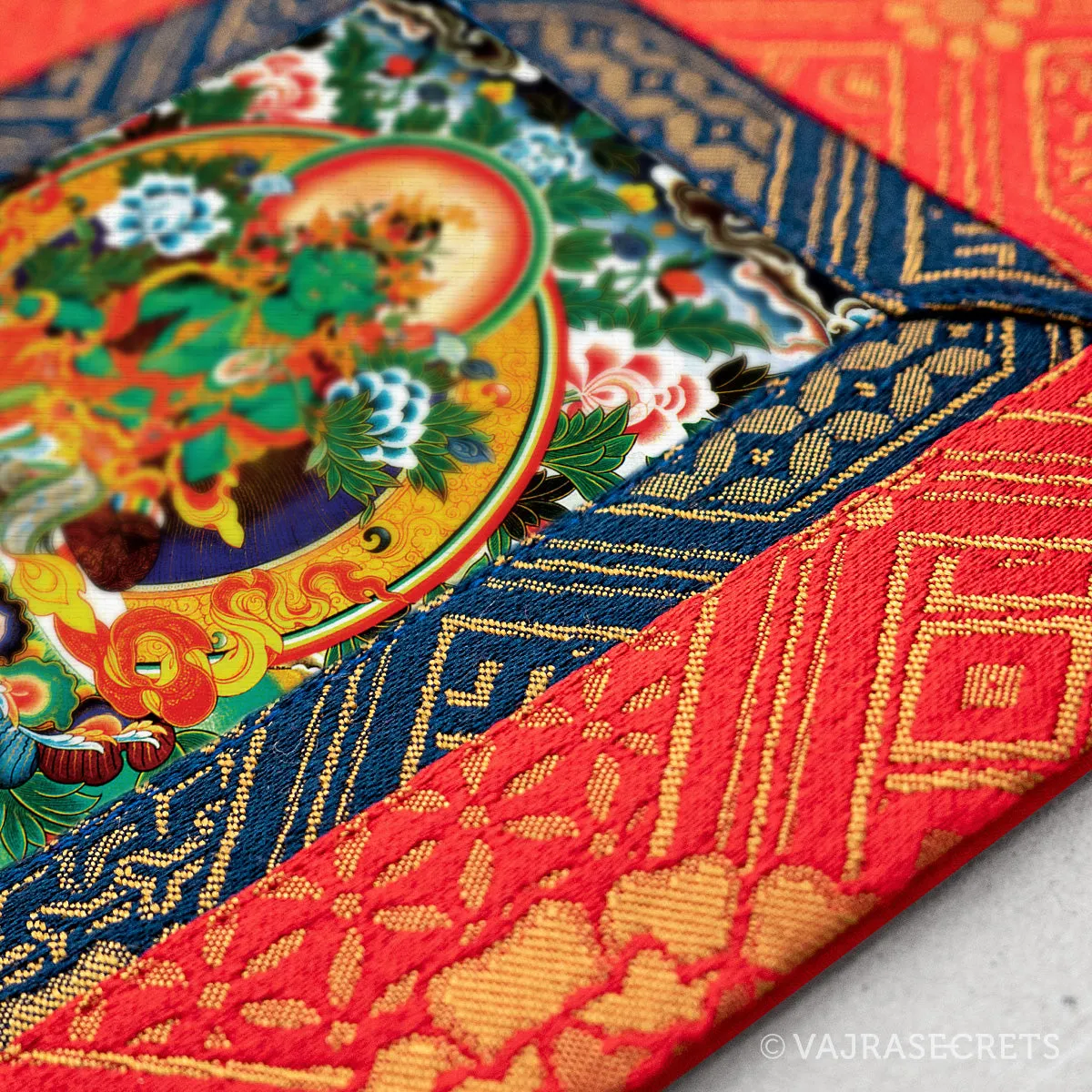 Green Tara Mini Thangka with Brocade