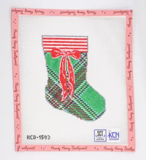 Green Tartan Mini Sock Canvas