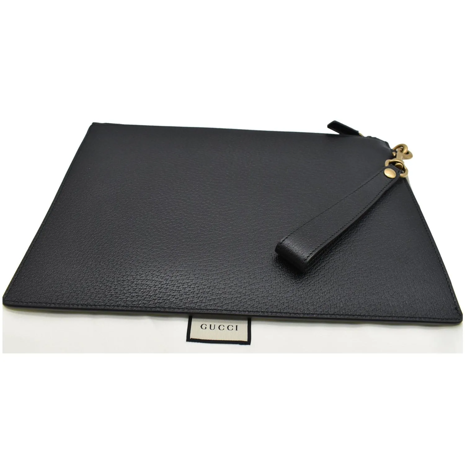 GUCCI Agora Web Leather Bag Black 428758