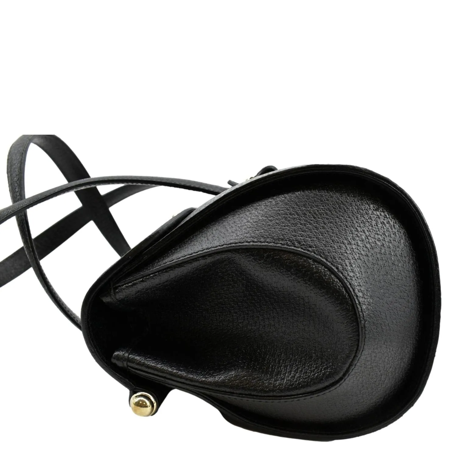 GUCCI Bamboo Bullet Calfskin Leather Satchel Bag Black 131496