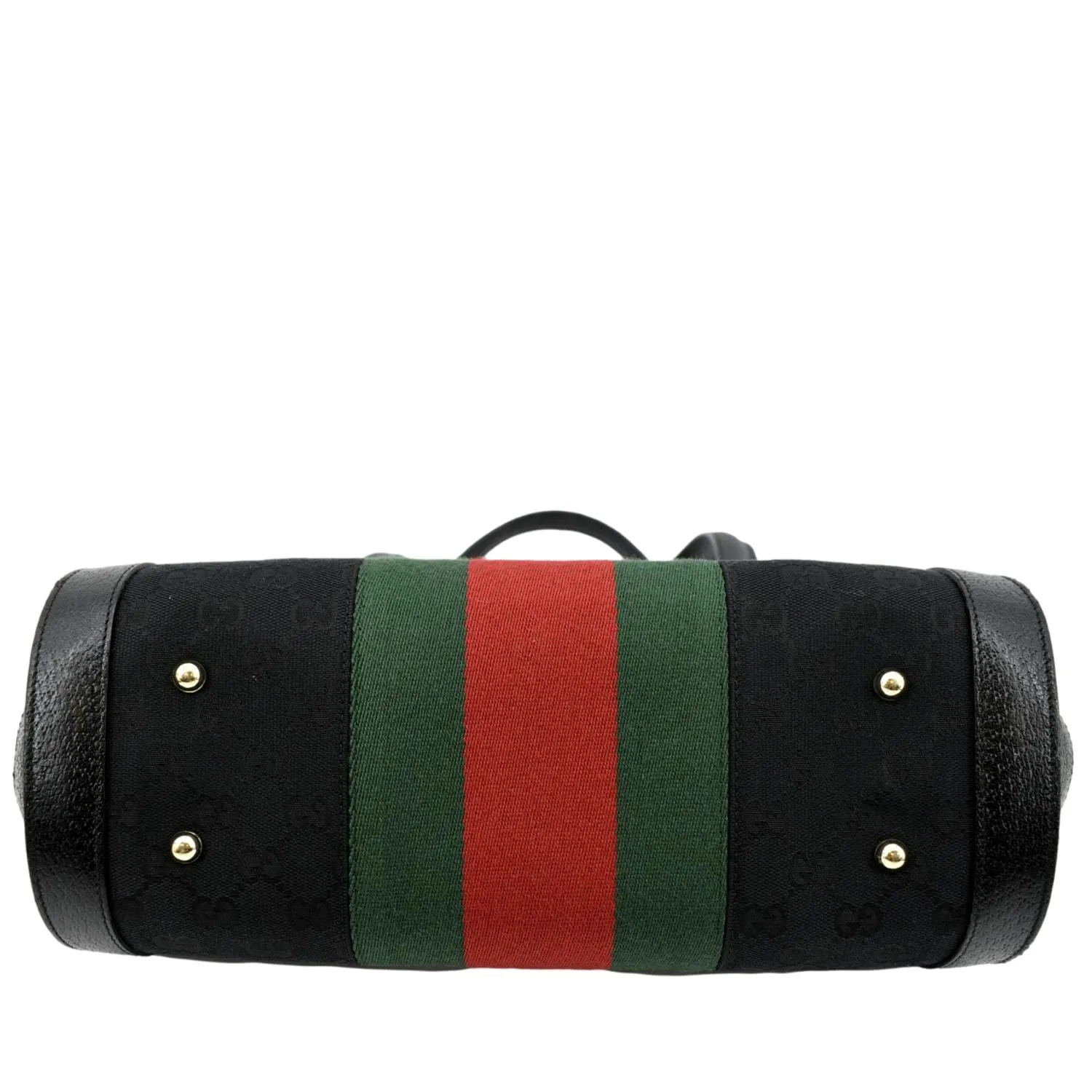 GUCCI Bamboo Bullet Calfskin Leather Satchel Bag Black 131496