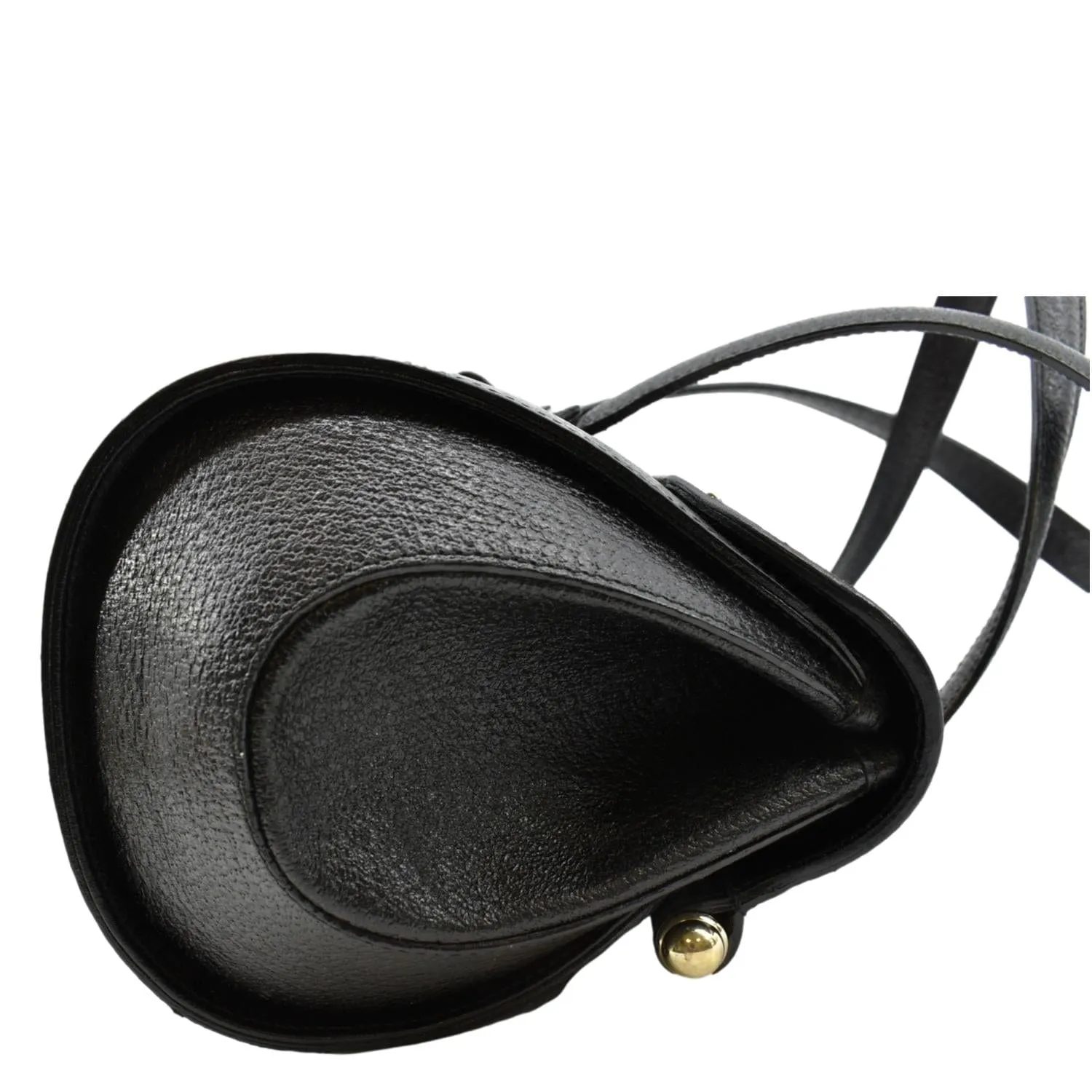 GUCCI Bamboo Bullet Calfskin Leather Satchel Bag Black 131496