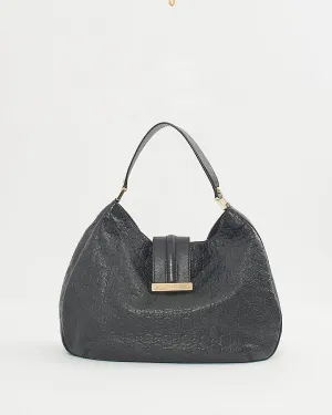 Gucci Black Leather Guccisima Large New Ladies Web Hobo Bag