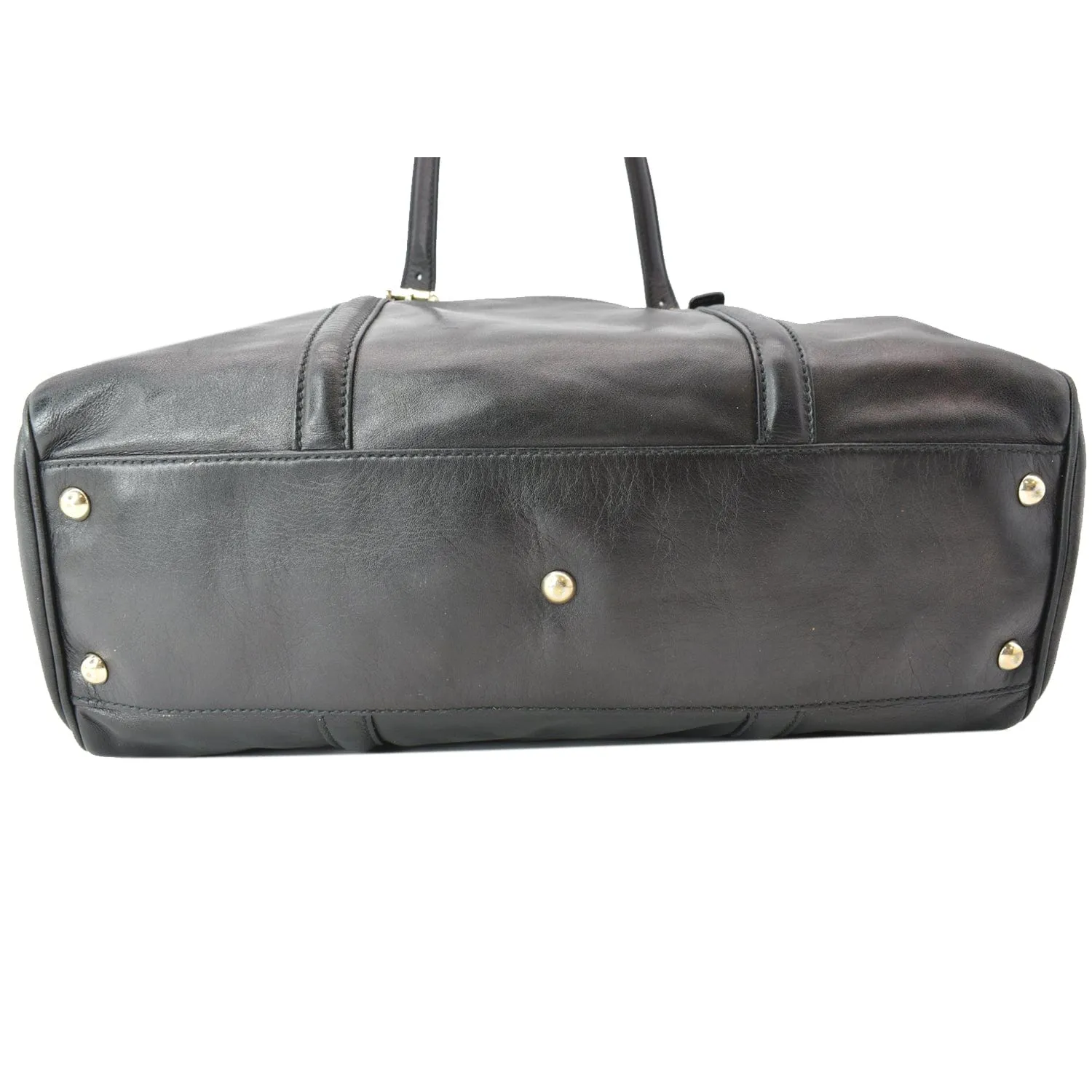 GUCCI Britt Leather Satchel Bag Black 170010