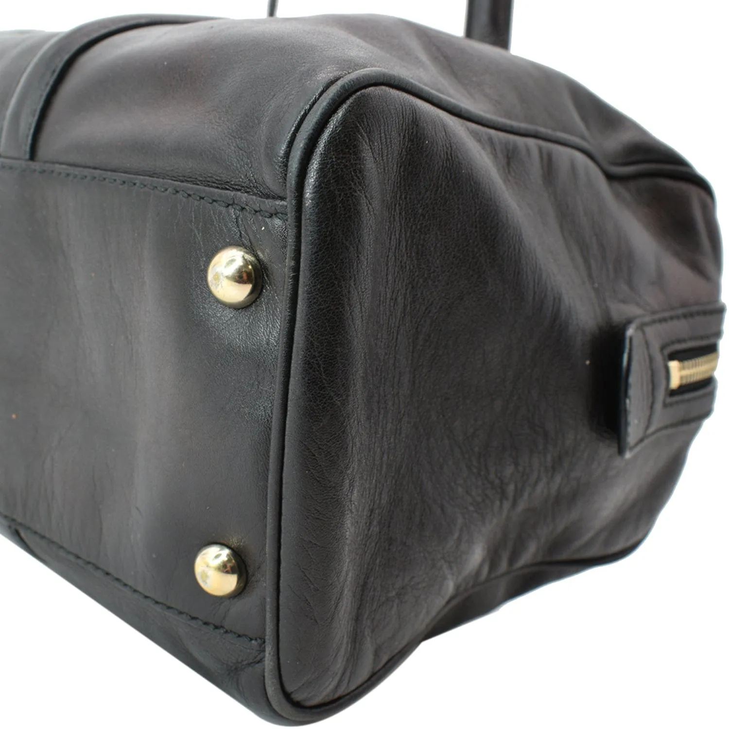 GUCCI Britt Leather Satchel Bag Black 170010