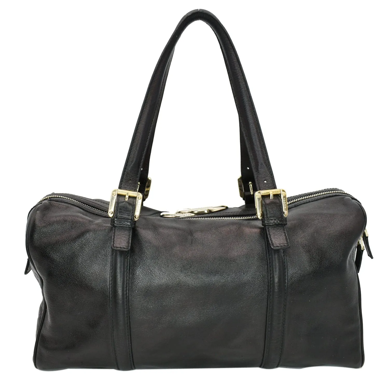 GUCCI Britt Leather Satchel Bag Black 170010