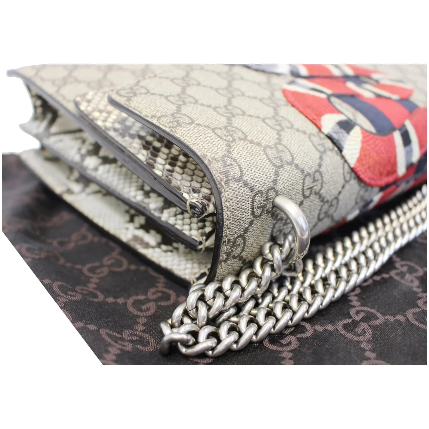 GUCCI Dionysus Medium GG Supreme Embroidered Shoulder Bag 400235 Beige