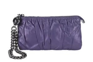 GUCCI GG INTERLOCKING GALAXY POUCH PURPLE LEATHER NO DUST COVER
