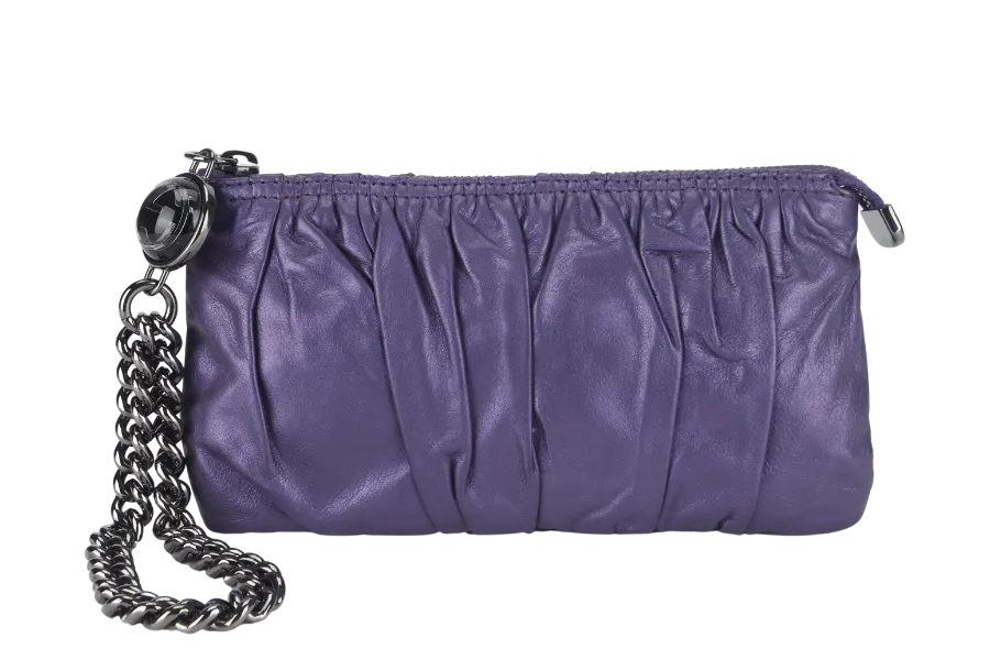 GUCCI GG INTERLOCKING GALAXY POUCH PURPLE LEATHER NO DUST COVER