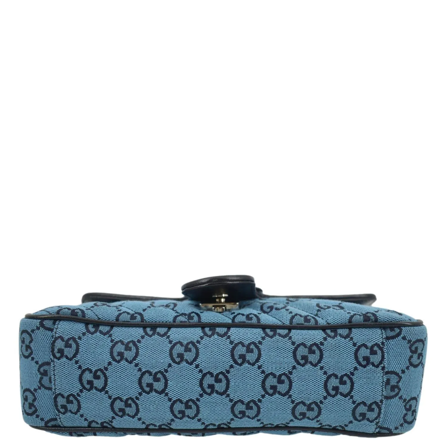 GUCCI GG Marmont Small Matelasse Canvas Shoulder Bag Blue 443497
