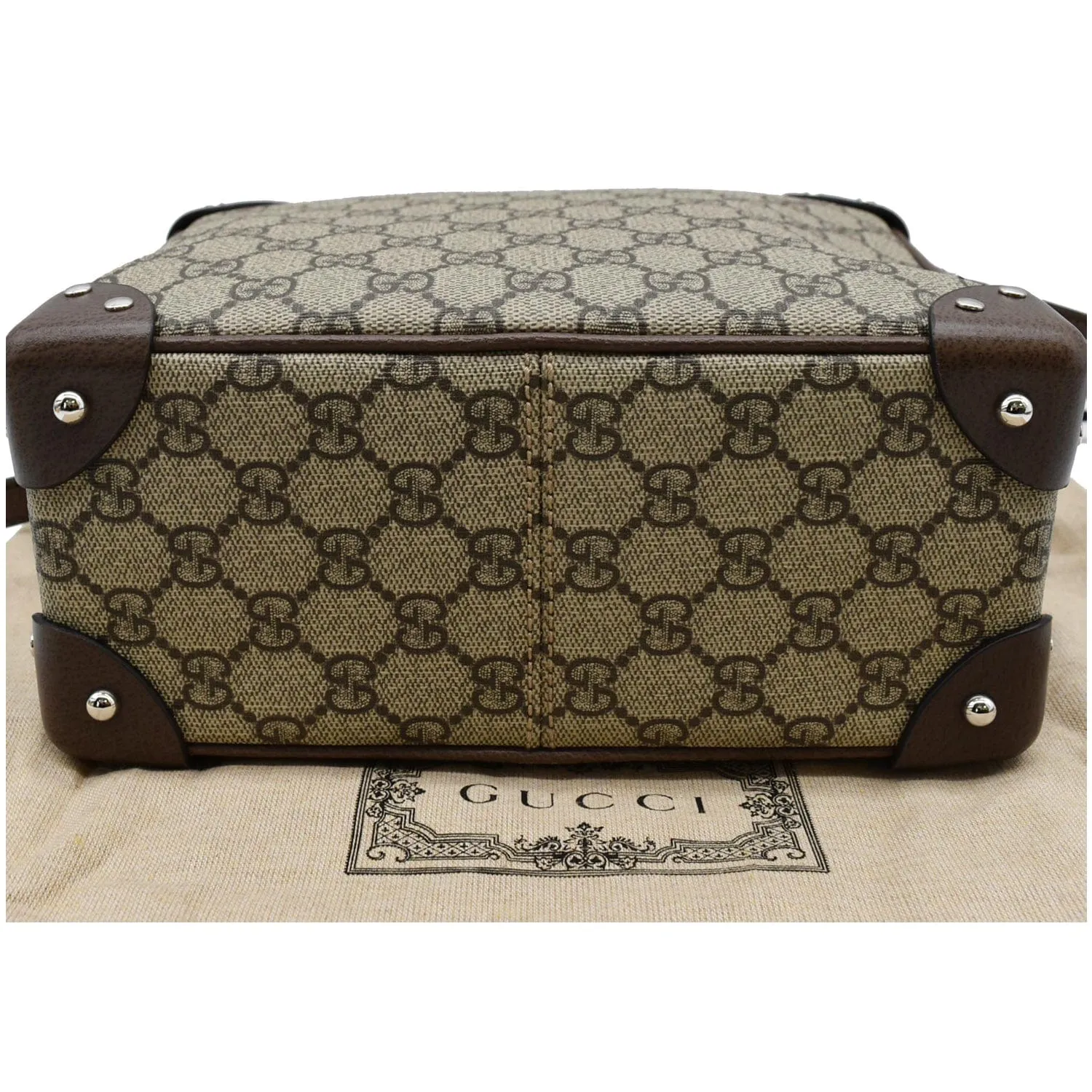 GUCCI GG Supreme Monogram Canvas Shoulder Bag Beige 626363
