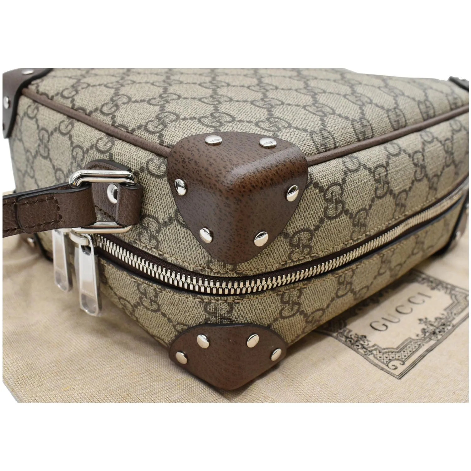 GUCCI GG Supreme Monogram Canvas Shoulder Bag Beige 626363