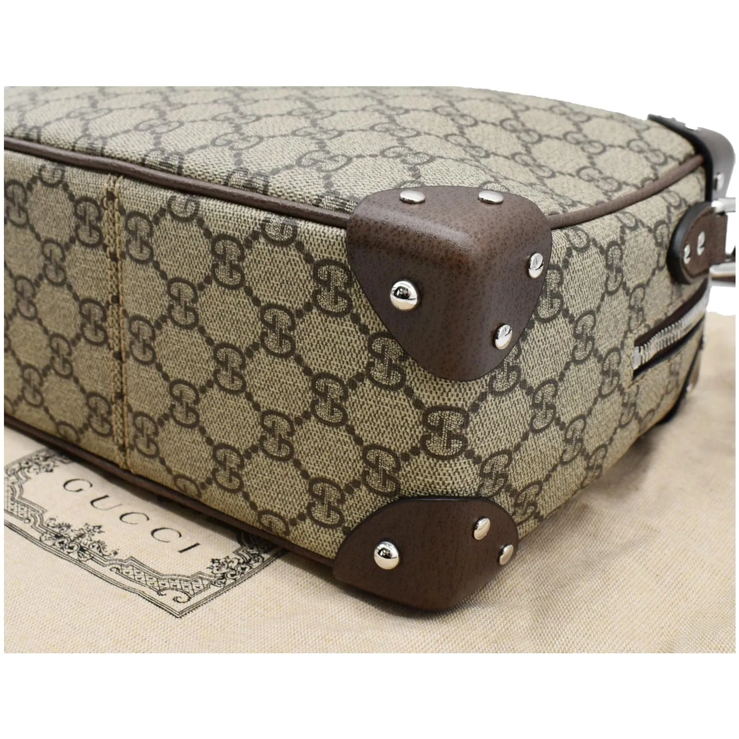 GUCCI GG Supreme Monogram Canvas Shoulder Bag Beige 626363