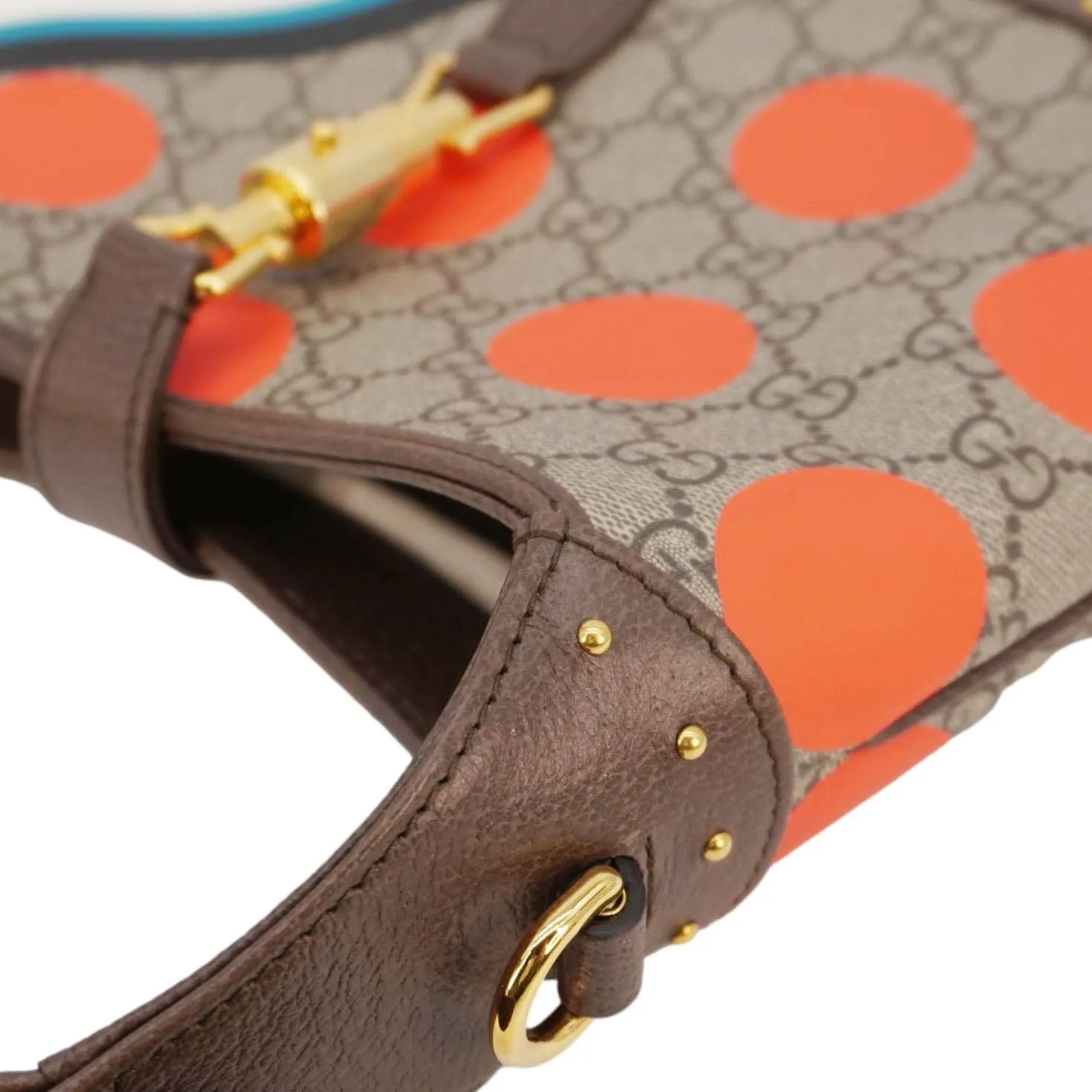 GUCCI Jackie 1961 Small GG Supreme Canvas Shoulder Bag Beige 678843