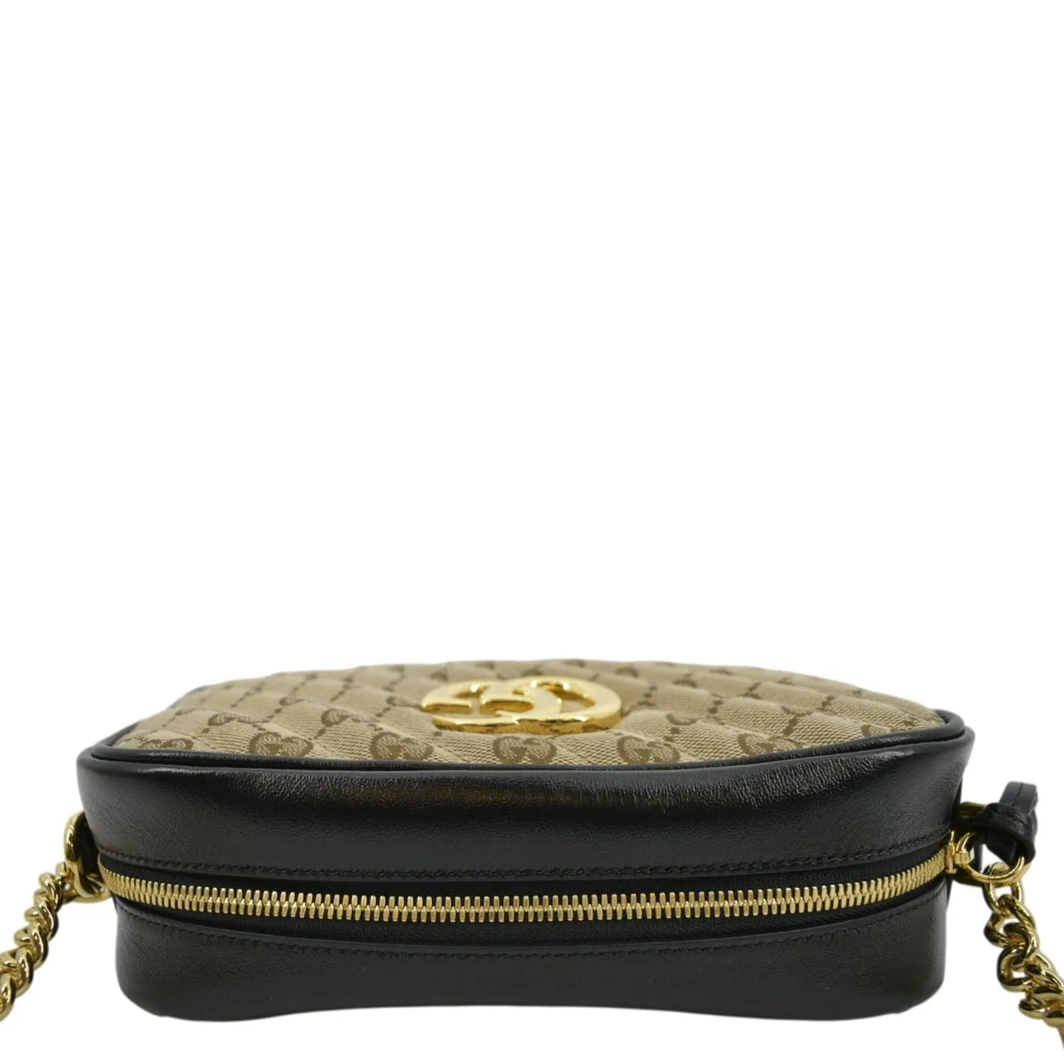 GUCCI Marmont Small Monogram Canvas Crossbody Camera Bag Beige 447632
