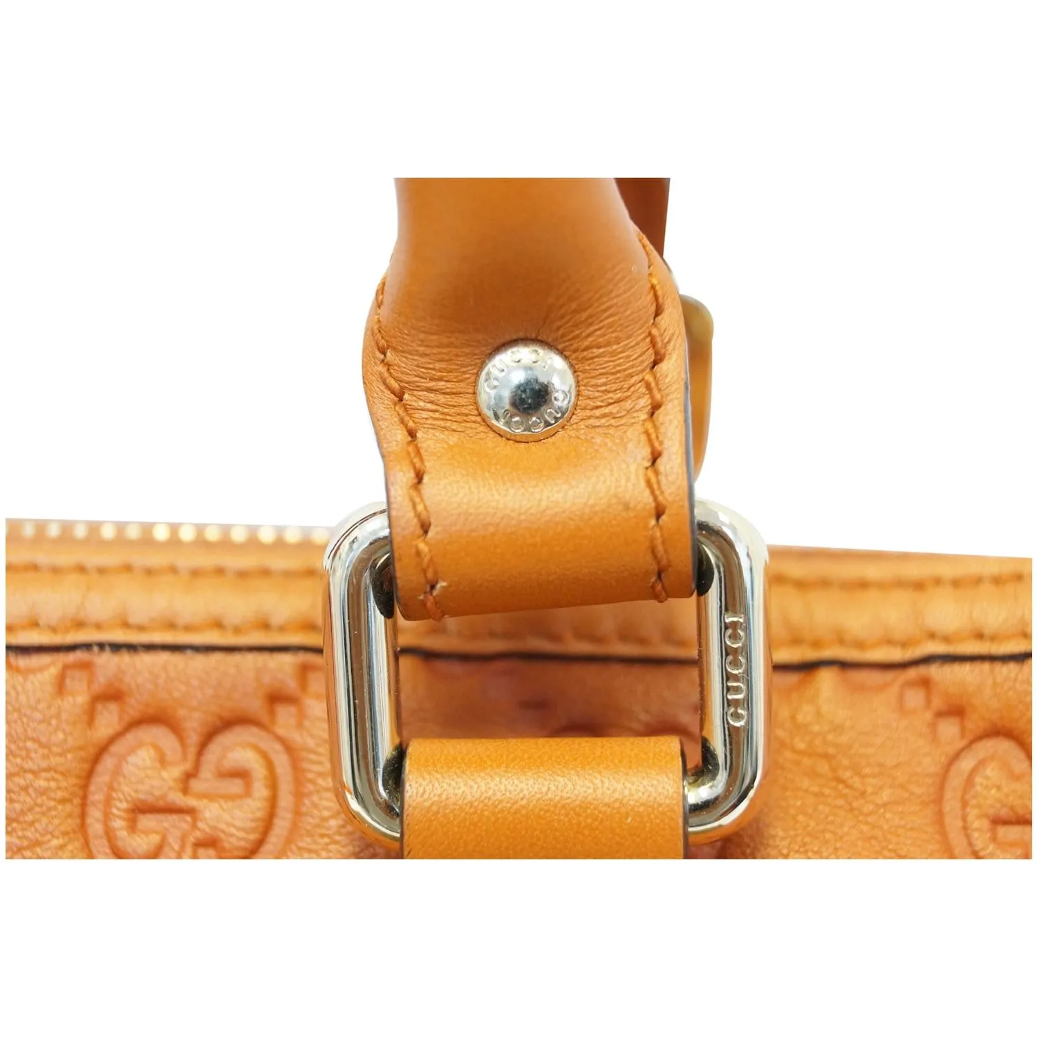 GUCCI Medium Joy Guccissima Leather Boston Bag Orange 265697