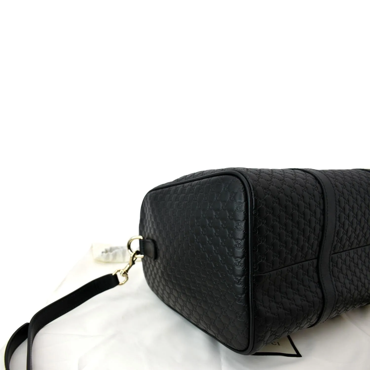 GUCCI Microguccissima Leather Boston Bag Black 449646
