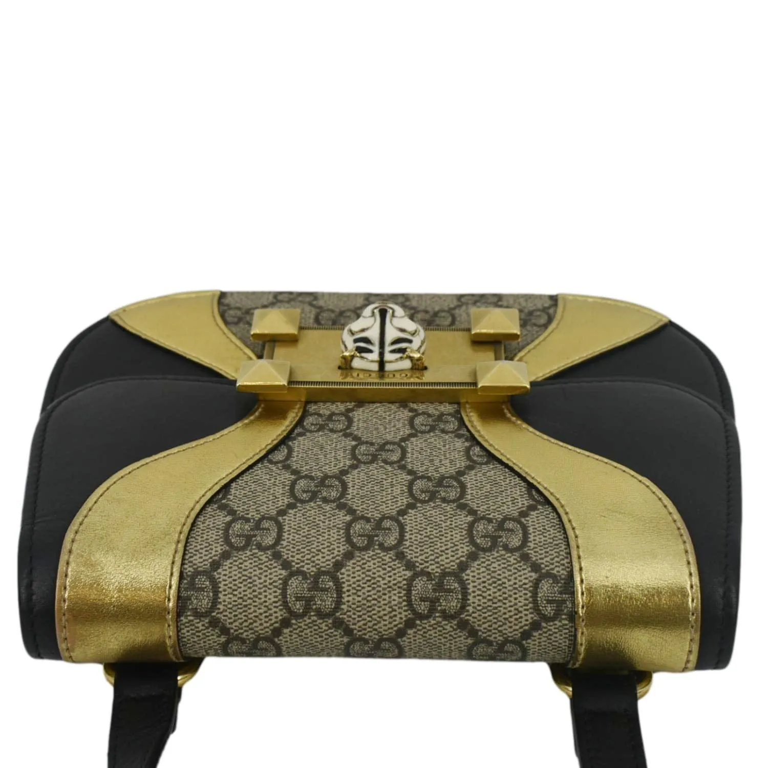 GUCCI Ogilide GG Supreme Canvas Shoulder Bag Gold 500781