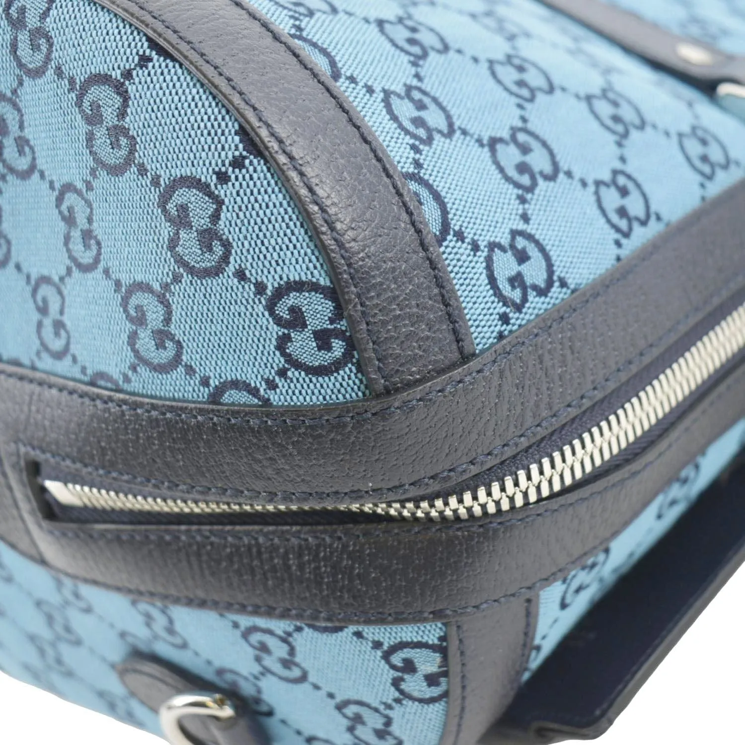 GUCCI Ophidia Duffle GG Supreme Canvas Satchel Bag Blue 648085