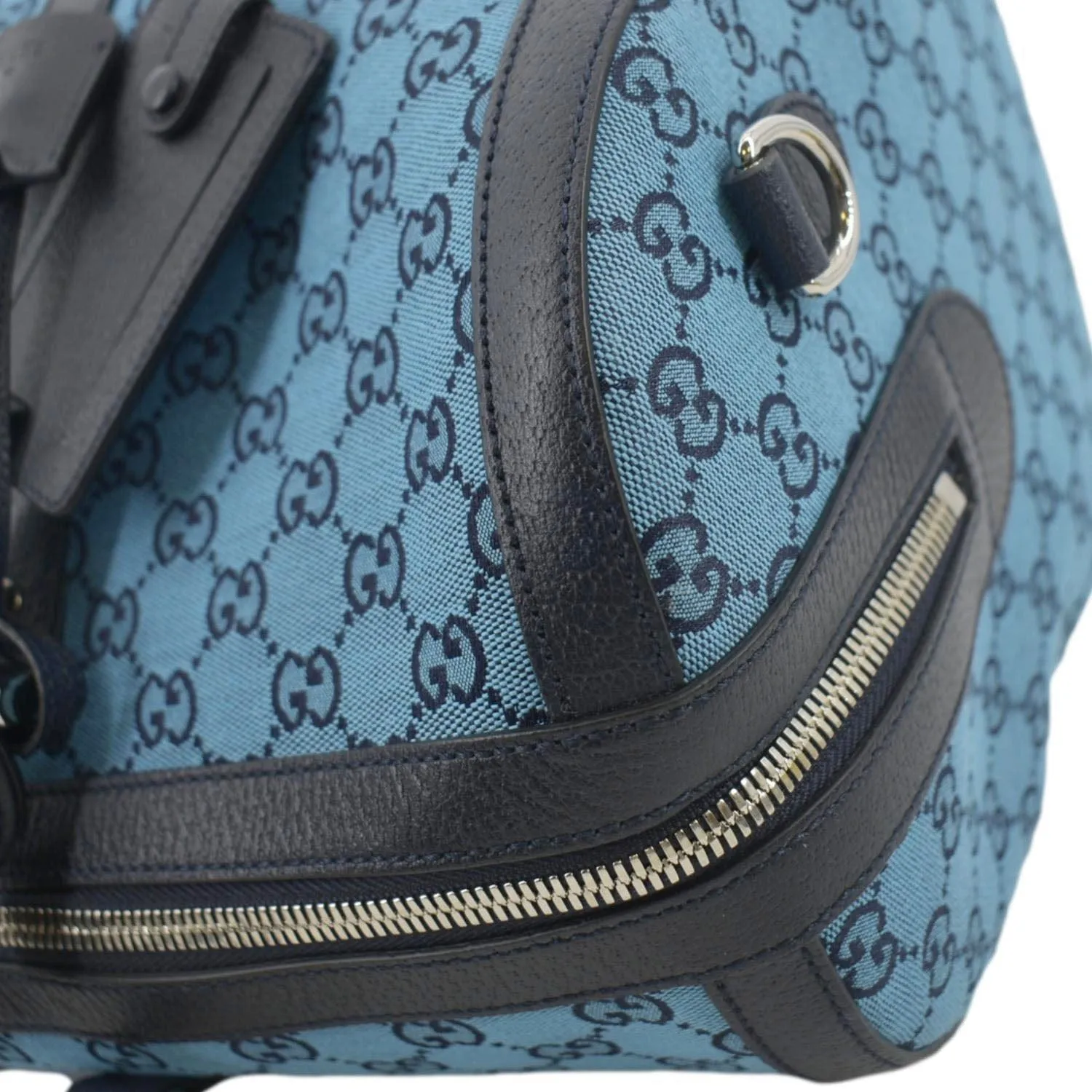 GUCCI Ophidia Duffle GG Supreme Canvas Satchel Bag Blue 648085