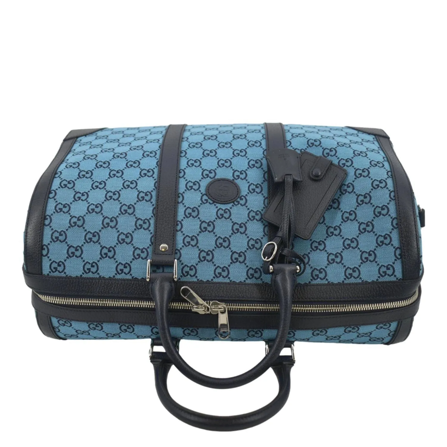 GUCCI Ophidia Duffle GG Supreme Canvas Satchel Bag Blue 648085