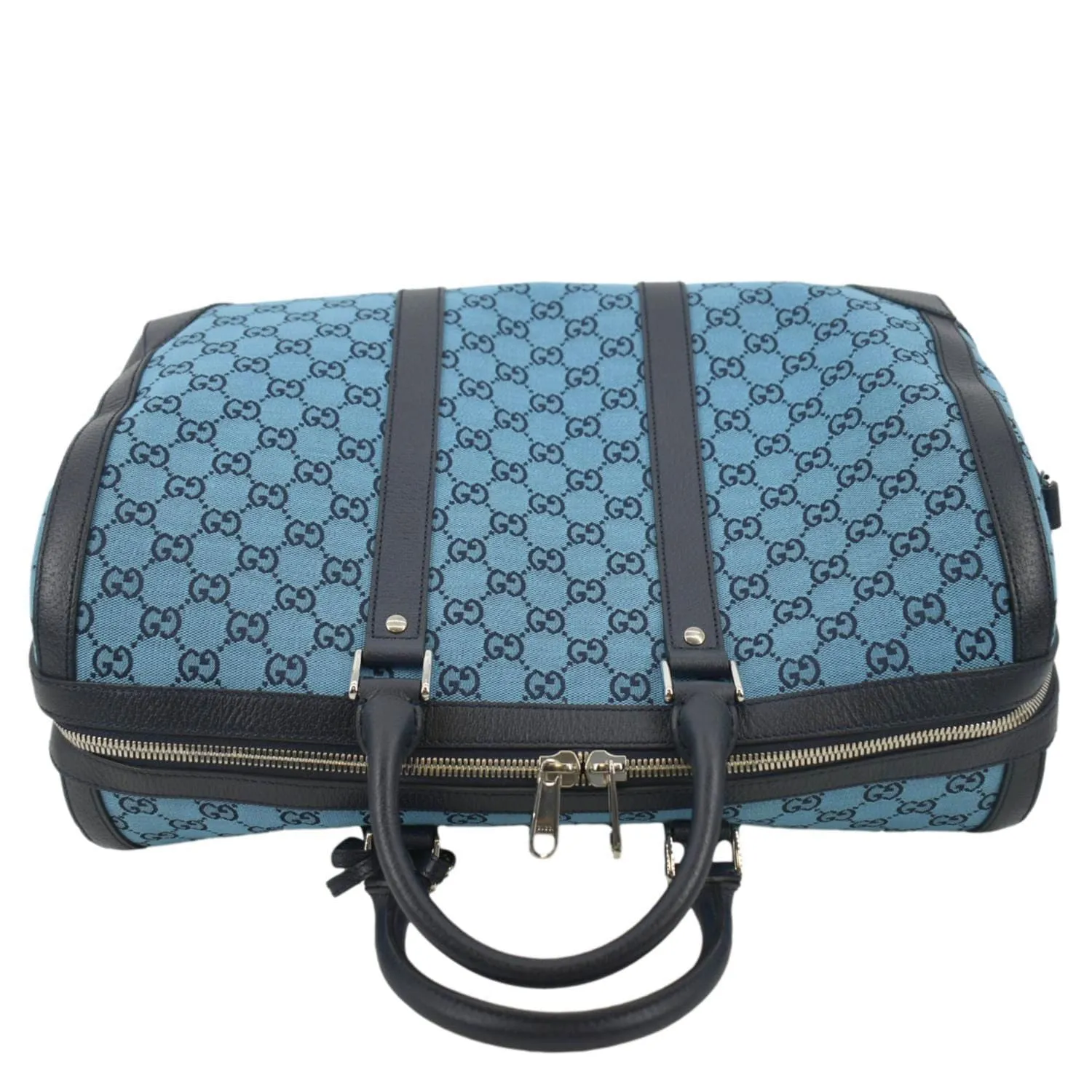 GUCCI Ophidia Duffle GG Supreme Canvas Satchel Bag Blue 648085