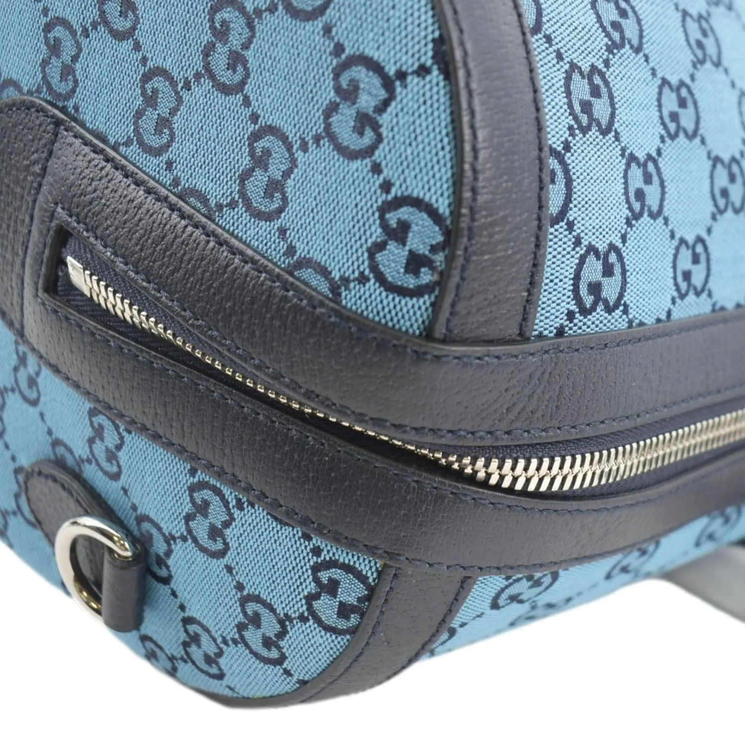 GUCCI Ophidia Duffle GG Supreme Canvas Satchel Bag Blue 648085