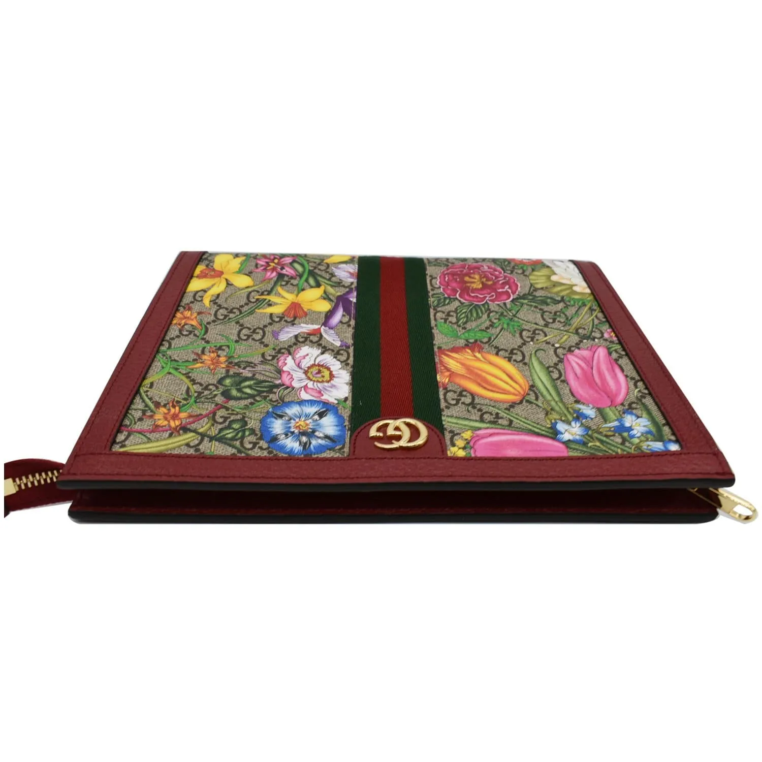 GUCCI Ophidia GG Floral Canvas Pouch Bag Red 625549