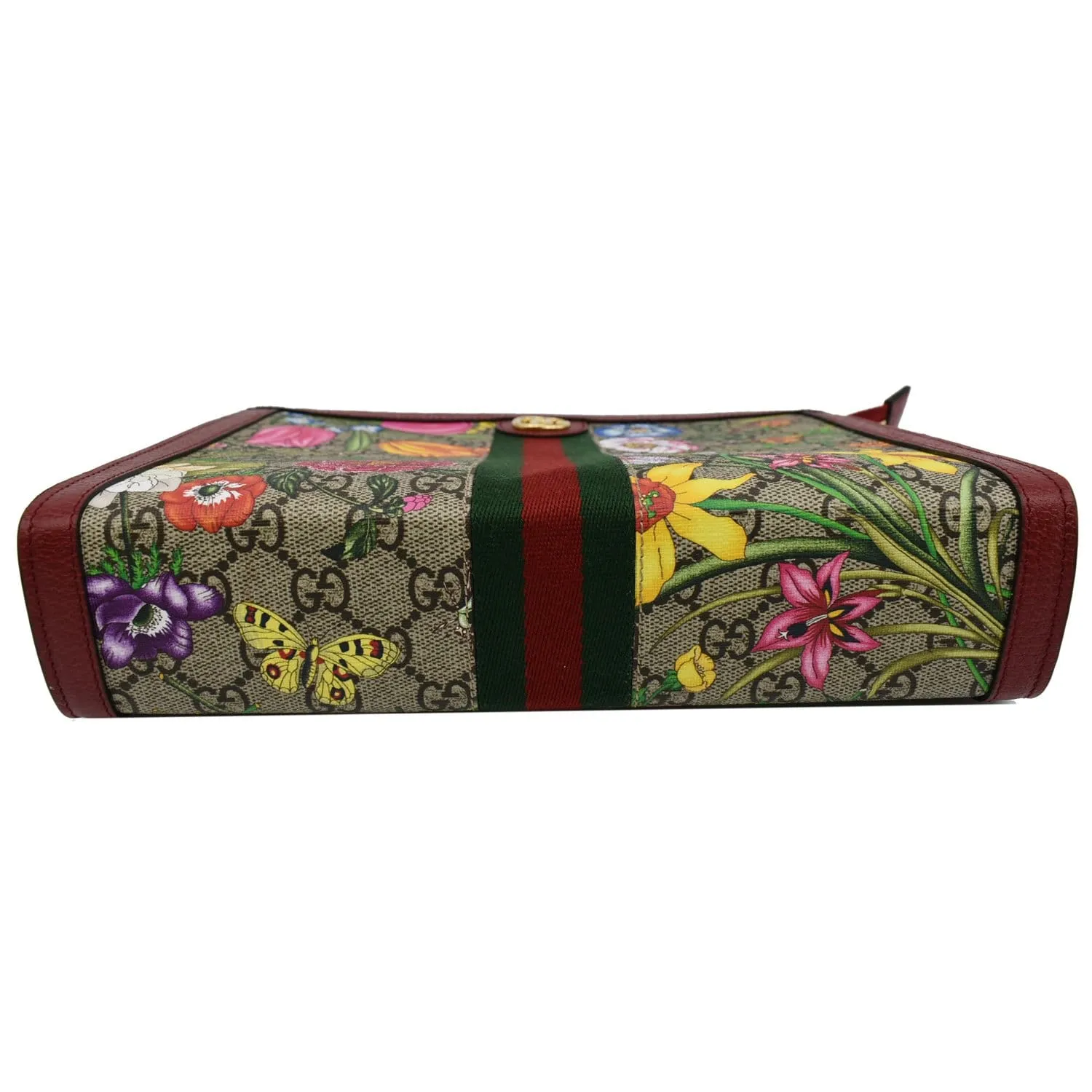 GUCCI Ophidia GG Floral Canvas Pouch Bag Red 625549