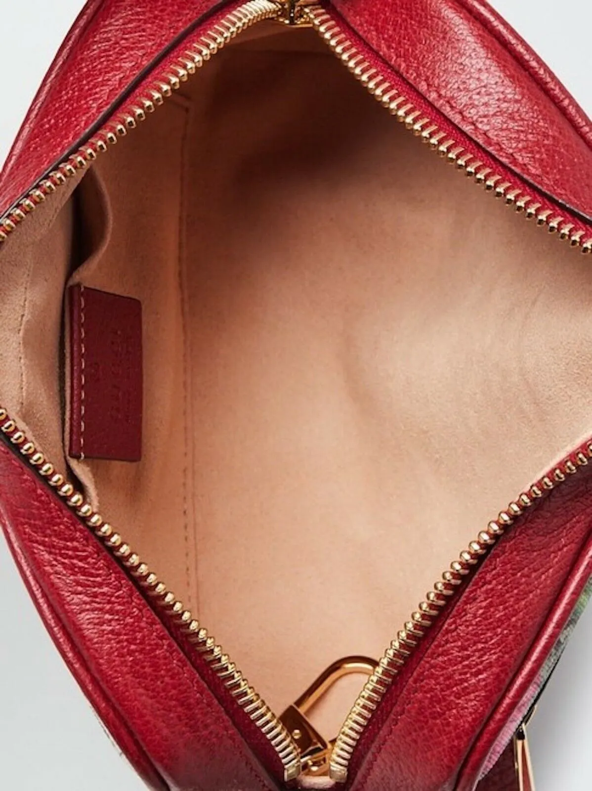 Gucci Ophidia Red Flora Small Camera Leather Canvas Flower Handbag Bag Italy New