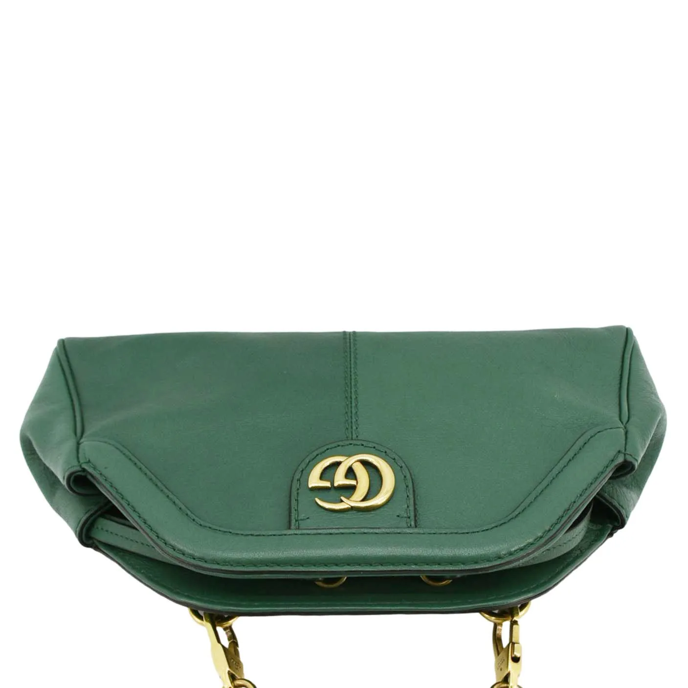 GUCCI Re(Belle) Tiger head Leather Shoulder Bag Green 524620
