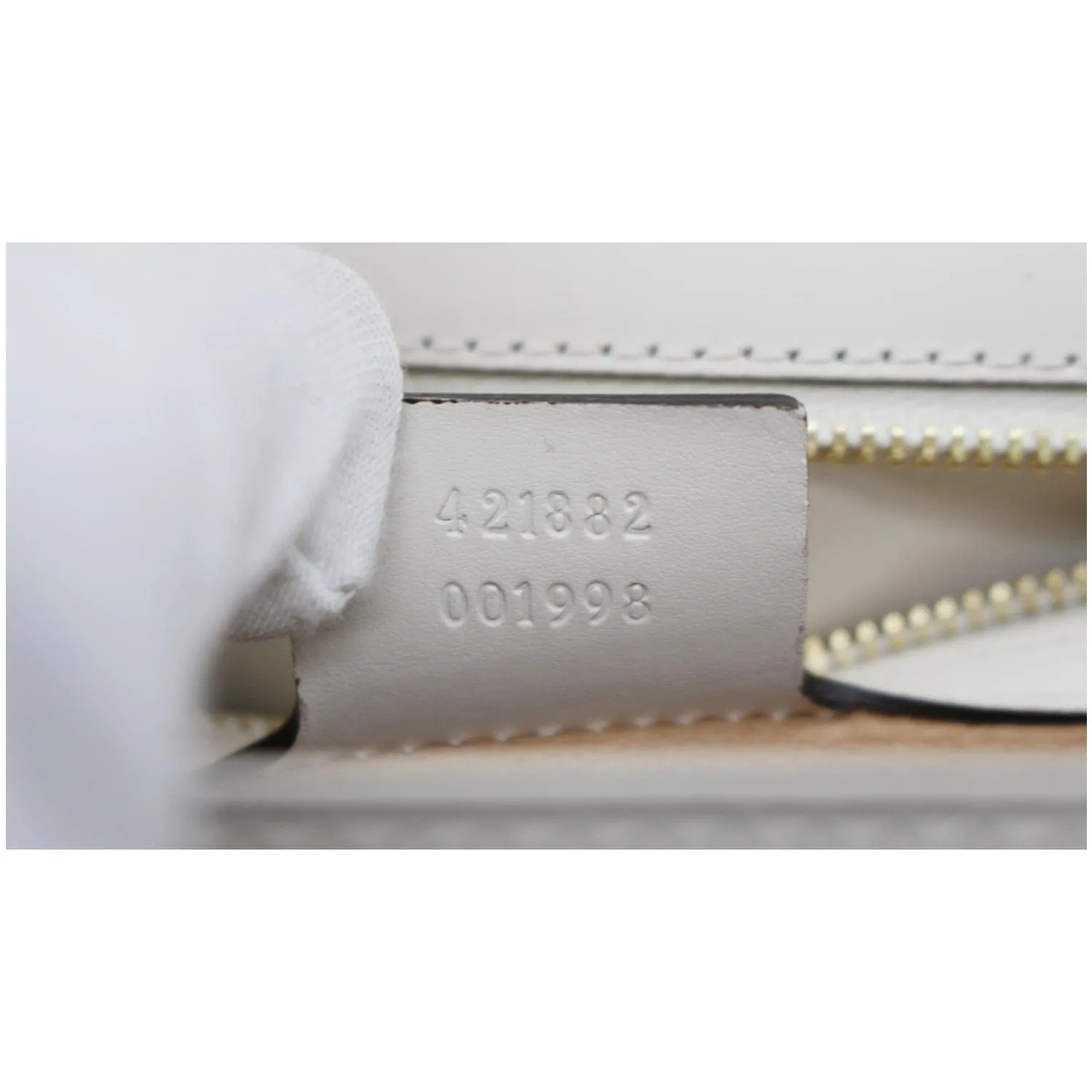 GUCCI Sylvie Small Calfskin Top Handle Bag White 421828