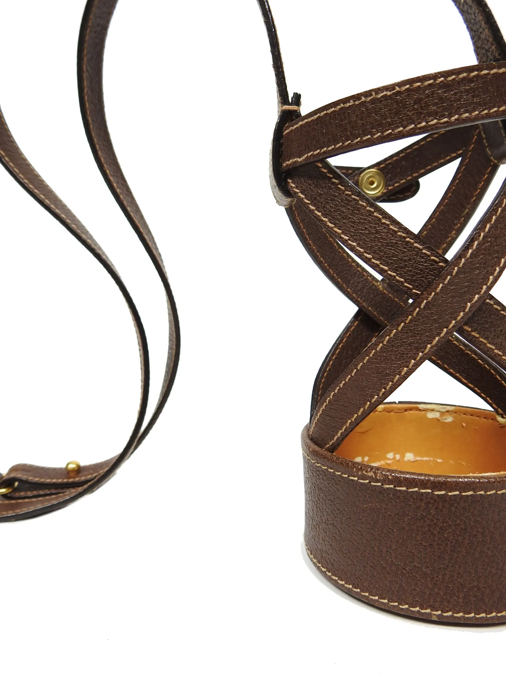 Gucci Vintage Brown Leather Bottle Holder