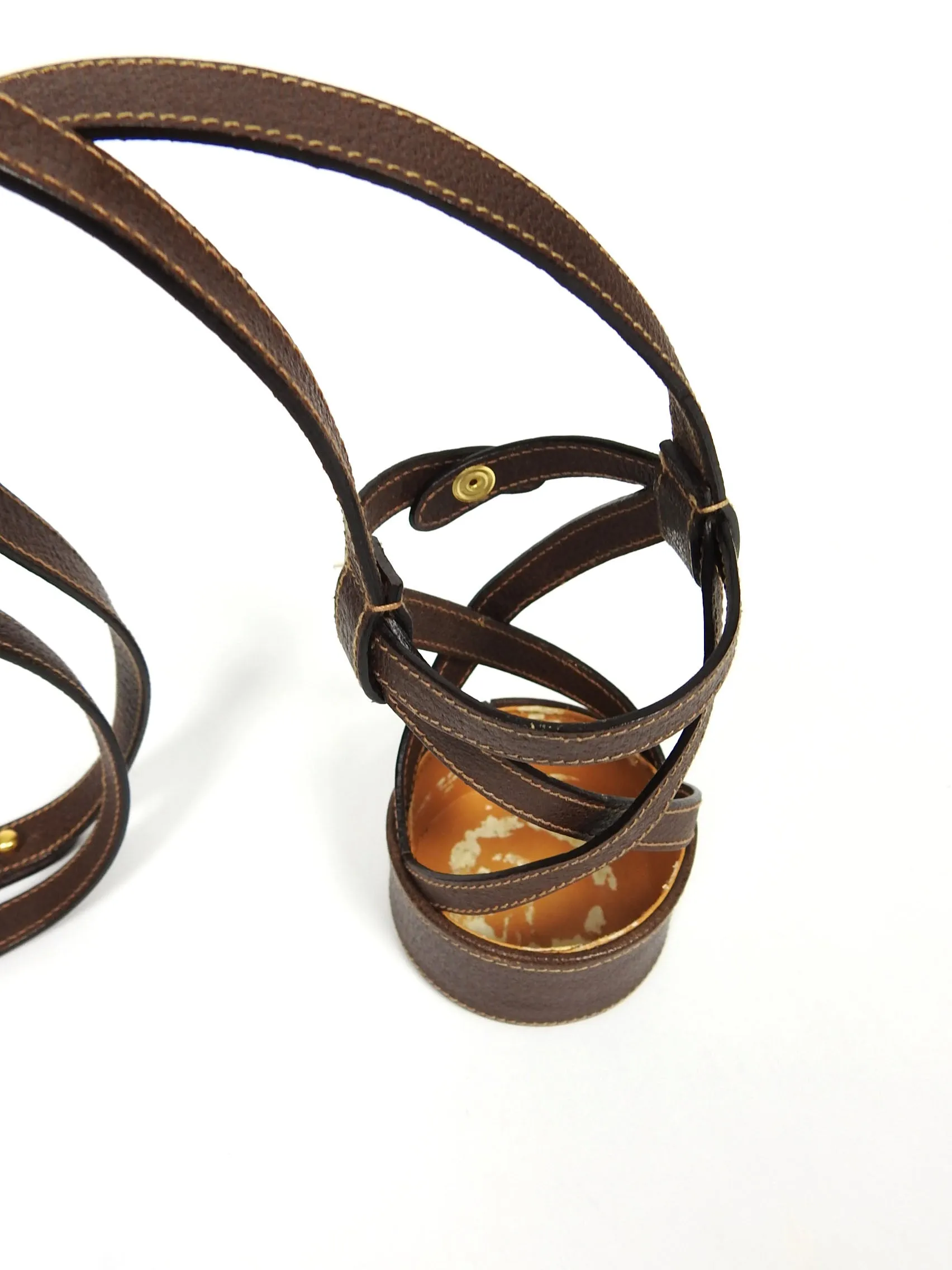 Gucci Vintage Brown Leather Bottle Holder